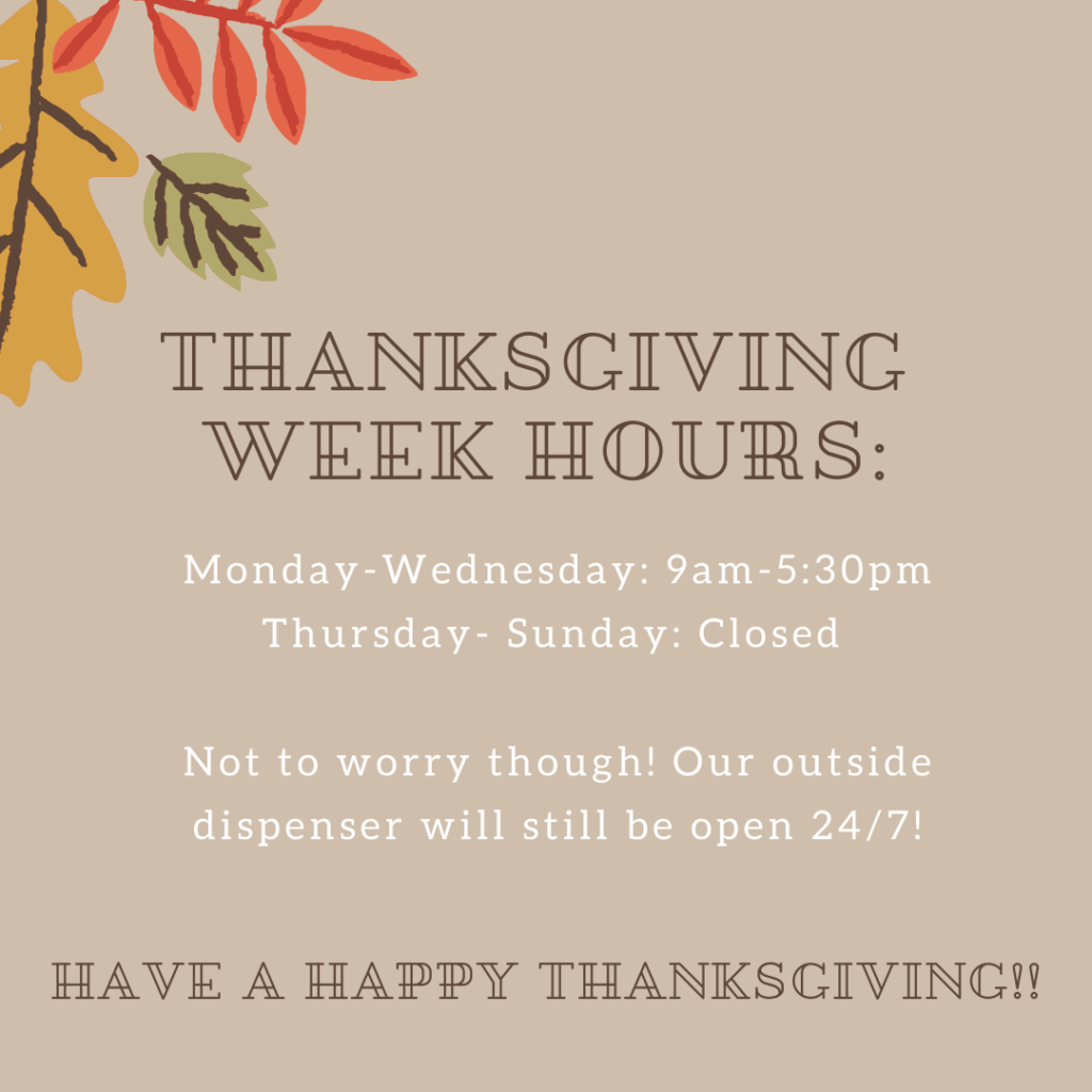 Thanksgiving week hours